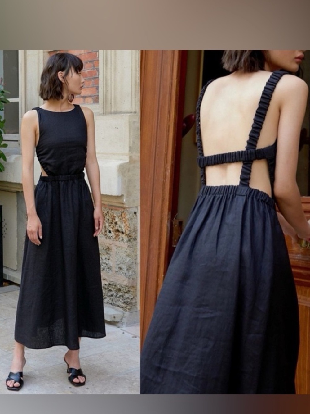 Pixie Market Beatrice Linen Midi Dress